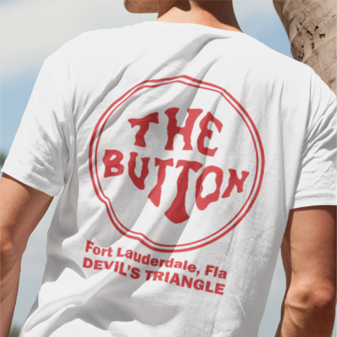 Button on the Beach White T-Shirt (The Original) - 100% Cotton - Short Sleeve