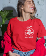 Button on the Beach Red T-Shirt (The Original) - 100% Cotton - Short Sleeve