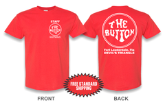 Button on the Beach Red T-Shirt (The Original) - 100% Cotton - Short Sleeve