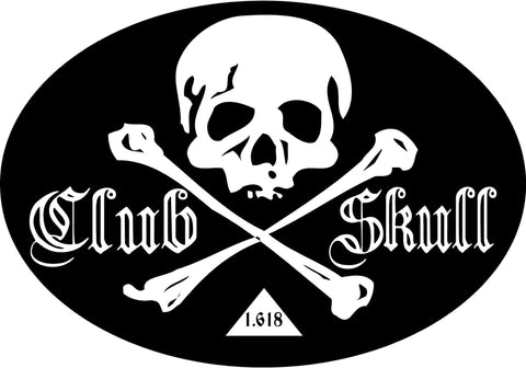 Club Skull Sticker 4 inches Wide