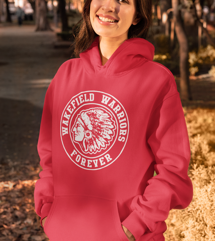 Wakefield Warrior Sideview - Save the Warrior -  Red Hoodie - Adult Sizes - FRONT IMPRINT ONLY
