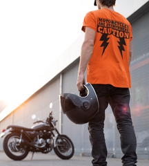 Motorcycles are Everywhere - Lightning Bolts - Bright Orange SHORT Sleeve T-shirt