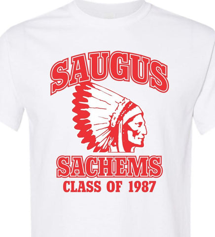 Saugus Sachems WHITE T-Shirt - Adult Sizes