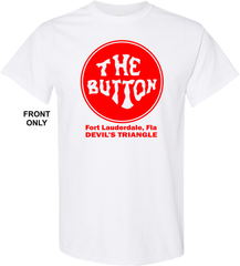 Button on the Beach White T-Shirt (FRONT PRINT ONLY) - 100% Cotton - Short Sleeve