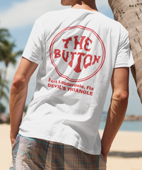 Button on the Beach White T-Shirt (The Original) - 100% Cotton - Short Sleeve