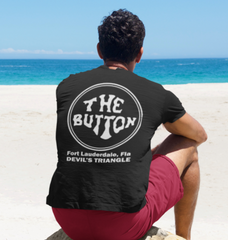 Button on the Beach BLACK T-Shirt (The Original) - 100% Cotton - Short Sleeve