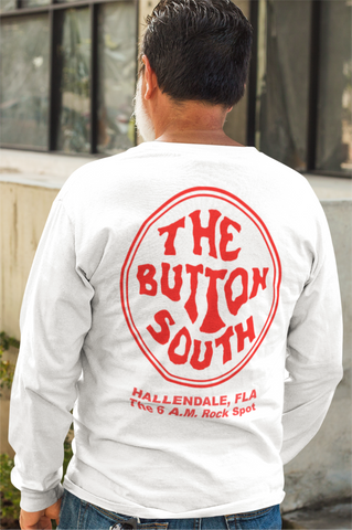 Button South Original White T-Shirt - 100% Cotton - Long Sleeve