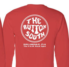 Button South Original RED T-Shirt - 100% Cotton - Long Sleeve