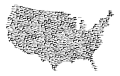 USA Map - Gun Collage T-Shirt
