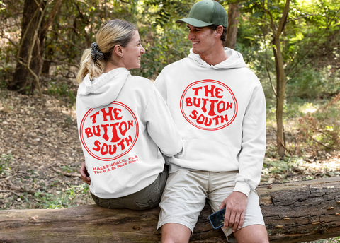 Button South White Hoodie - Adult Sizes