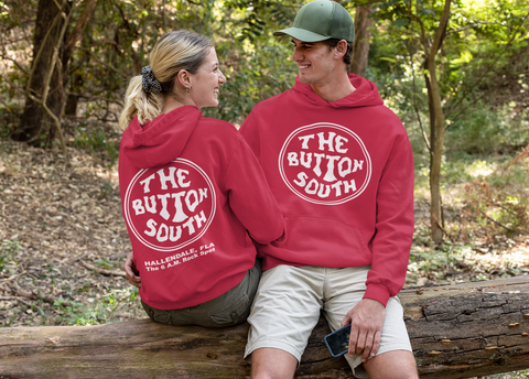 Button South Red Hoodie - Adult Sizes
