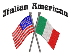 Italian American with Flags - Embroidered - White Ladies Polo Shirt