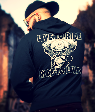 Live To Ride - Ride To Live - Black Hoodie