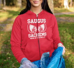 Proud Saugus Sachem Red (FULL ZIPPER) Hoodie - Adult Sizes