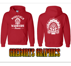 WAKEFIELD WARRIORS FOREVER - Red Hoodie - Adult Sizes